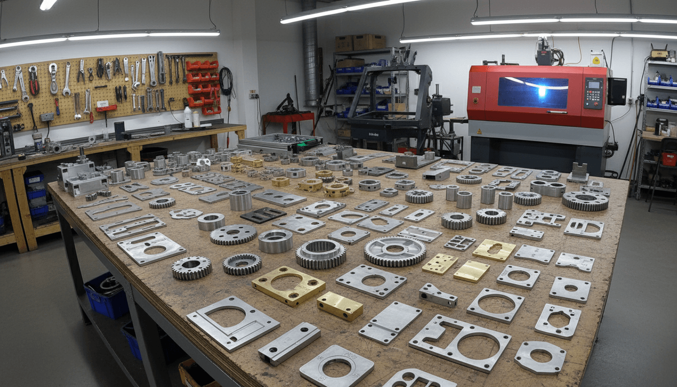 Finished laser cut parts ready for assembly