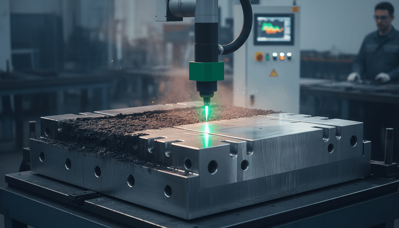Laser cleaning metal mold and die