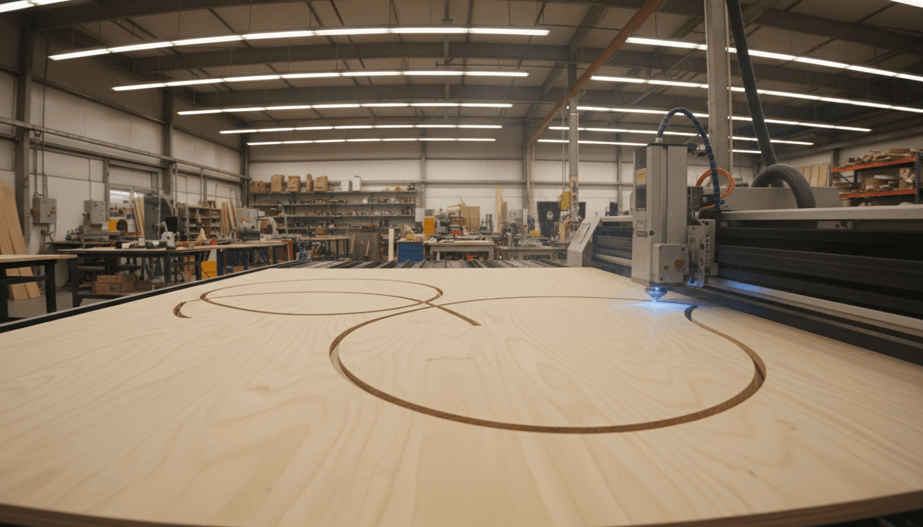 Laser cutting wood with clean edges in a workshop